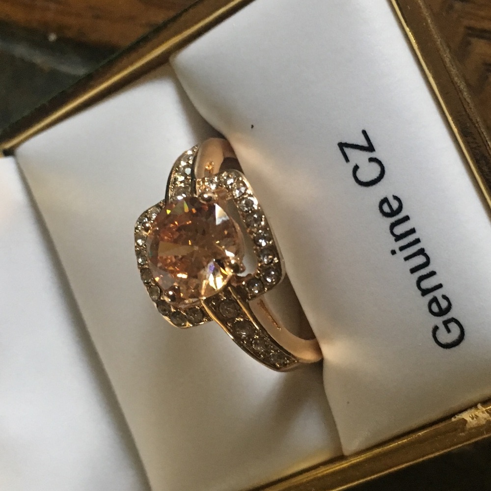 Square with Pave set Genuine CZ